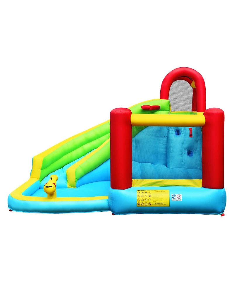 Costway Inflatable Kids Water Slide Jumper Bounce House Splash Water Pool with 550W Blower