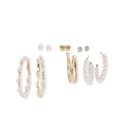 Sohi Women's Pack Of 6 Multi-Layer Earrings