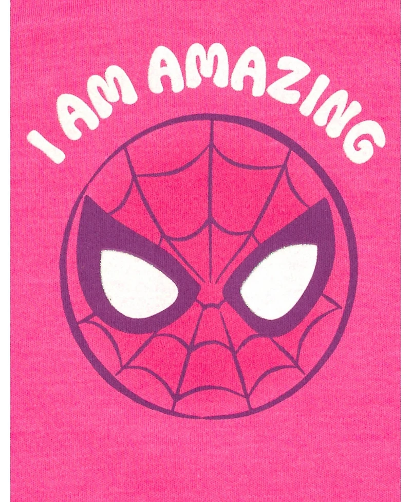 Avengers Baby Girls Marvel Spider-Man French Terry Romper and Headband Newborn to