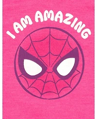Avengers Baby Girls Marvel Spider-Man French Terry Romper and Headband Newborn to