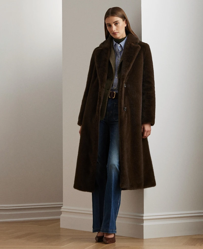 Lauren Ralph Lauren Women's Faux-Fur Single-Breasted Coat