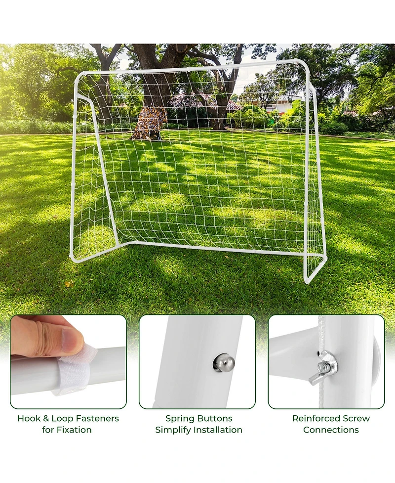 Skonyon Soccer Goal for Backyard with Heavy Duty Frame and Ground Stakes