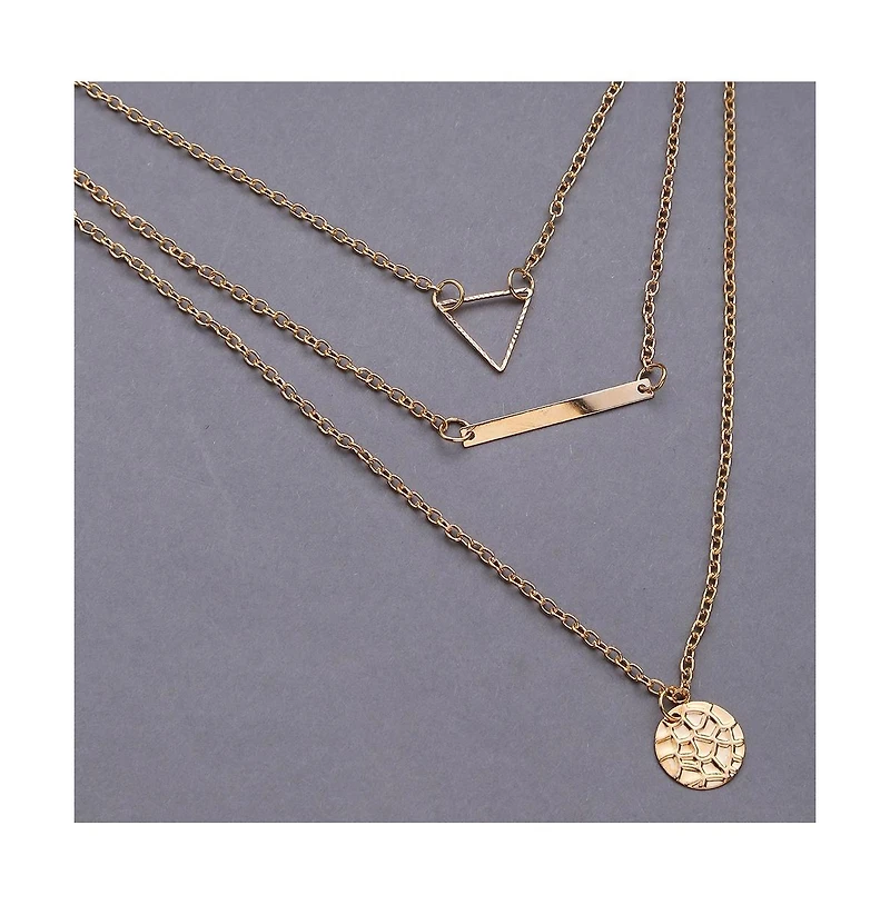 Sohi Women's Geometric Layered Necklace