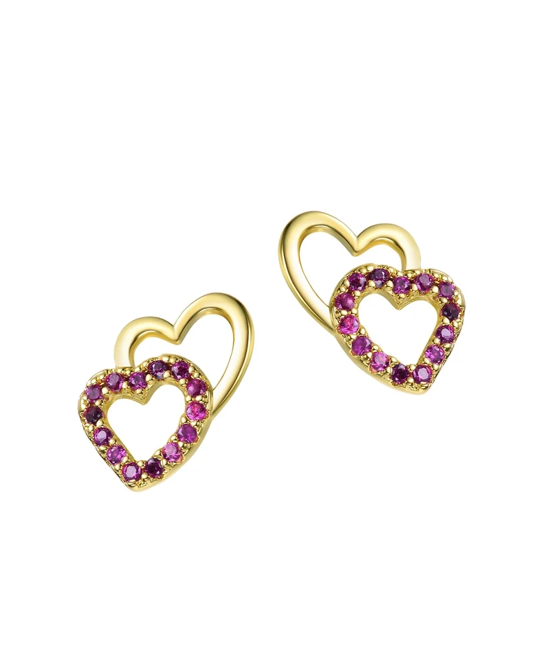 GiGiGirl 14k Gold Plated Colored Cubic Zirconia Stud Earrings
