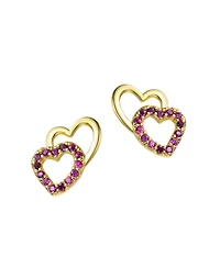 GiGiGirl 14k Gold Plated Colored Cubic Zirconia Stud Earrings