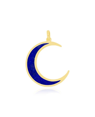 The Lovery Lapis Crescent Moon Charm 14K Gold 17 millimeters