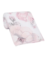 Lambs & Ivy Botanical Baby Watercolor Floral Pink Fleece Baby Blanket