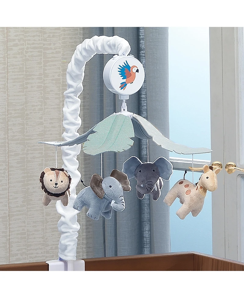 Lambs & Ivy Jungle Friends Musical Baby Crib Mobile Animals Soother Toy