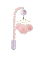 Lambs & Ivy Secret Garden Pink Pom Pom Musical Baby Crib Mobile Soother Toy