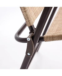 Costway Set of 2 Patio Folding Sling Back Chairs Camping Deck Garden Beach