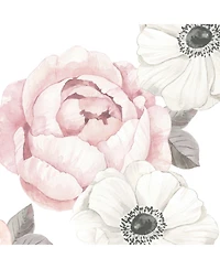 Lambs & Ivy Floral Garden Pink/White Watercolor Cotton Baby Fitted Crib Sheet