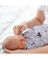 Lambs & Ivy Disney Baby Mickey Mouse Muslin Swaddle Blanket & Plush Gift Set