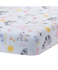 Lambs & Ivy Jazzy Jungle 3-Piece Safari Animals Pink Baby Crib Bedding Set