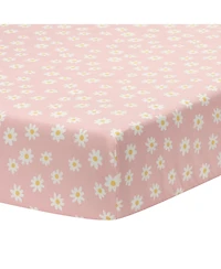 Lambs & Ivy Daisy Dreams 3-Piece Pink/White Baby Nursery Crib Bedding Set