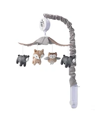 Lambs & Ivy Woodland Forest Gray/Tan Musical Baby Crib Mobile Soother Toy