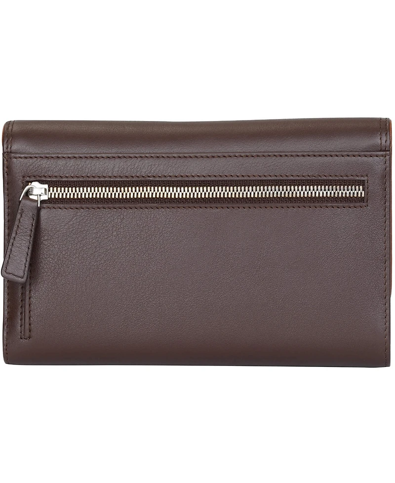 Mancini Women's Sonoma Rfid Secure Quad Fold Wallet