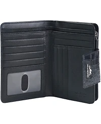 Mancini Women's Croco2 Rfid Secure Clutch Wallet