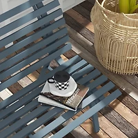 48" Blue Aluminum Outdoor Patio Bench