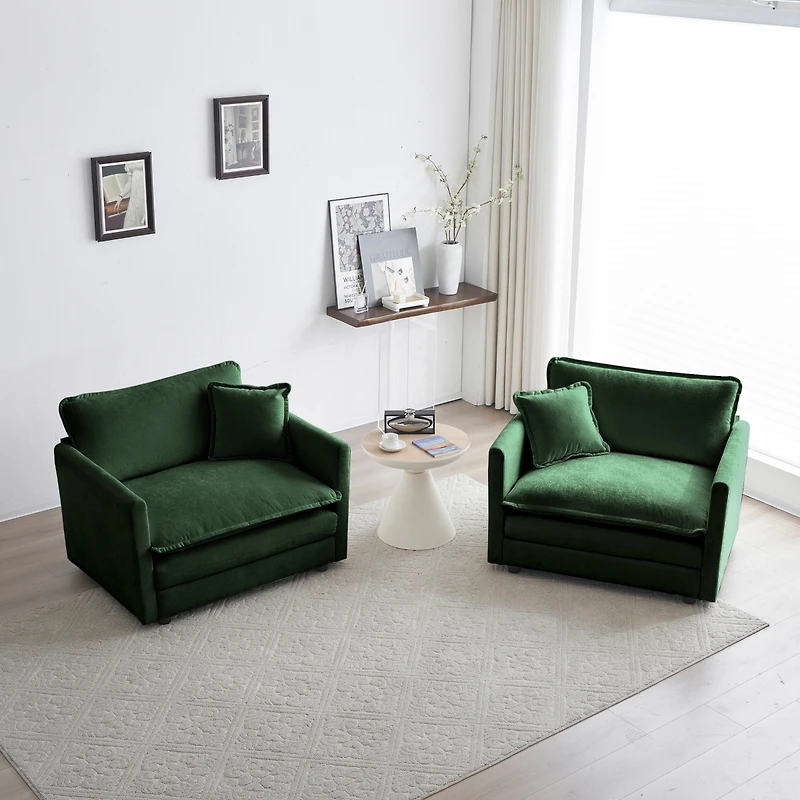 Streamdale Furniture Chenille Accent Armchairs with Toss Pillows