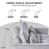 Streamdale Convertible Sleeper Sofa Bed with Velvet Loveseat