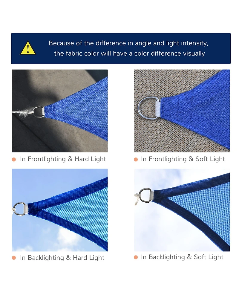 24' x 24' Sun Shade Sail Canopy, Uv Block for Patio Backyard Lawn Garden, Blue