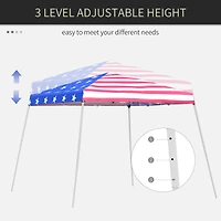 Slant Leg Pop Up Canopy Tent with American Flag Roof