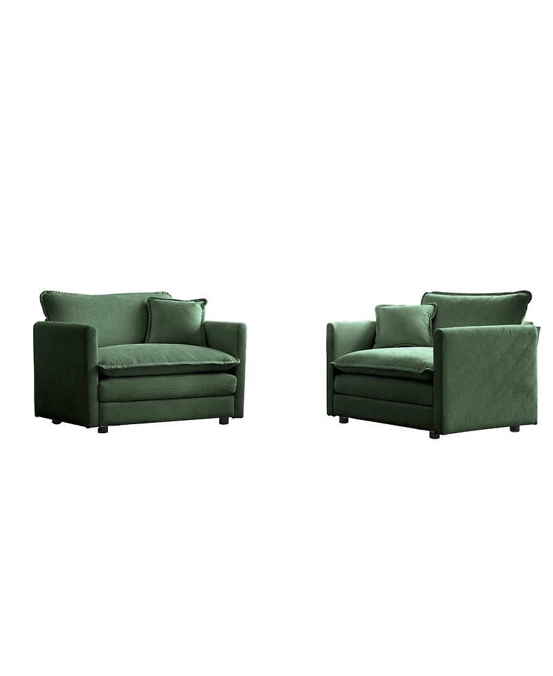 Streamdale Furniture Chenille Accent Armchairs with Toss Pillows