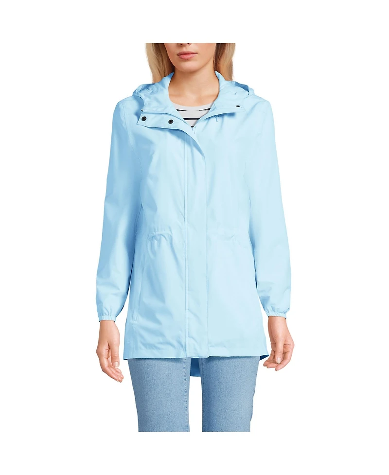 Lands' End Petite Waterproof Hooded Packable Raincoat