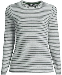 Lands' End Plus Lightweight Waffle Long Sleeve Crew Neck T-Shirt