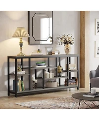 Tribesigns Console Sofa Table, 70.9 inch Extra Long Table Behind Couch with Storage Shelves, 3-Tier Industrial Narrow Entryway Hallway Accent Table fo