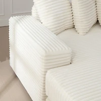 Streamdale Furniture Oversized L-Shaped Modular Couch with Armrests, Throw Pillows, Beige