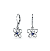 Bling Jewelry Marquise Baguette Cz Cubic Zirconia 3D Garden Fluttering Butterfly Stud Earrings .925 Sterling Silver