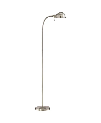 360 Lighting Ridley Modern Standing Task Floor Lamp 61" Tall Satin Nickel Silver Adjustable Gooseneck Arm Bright Lighting for Living Room Reading Hous