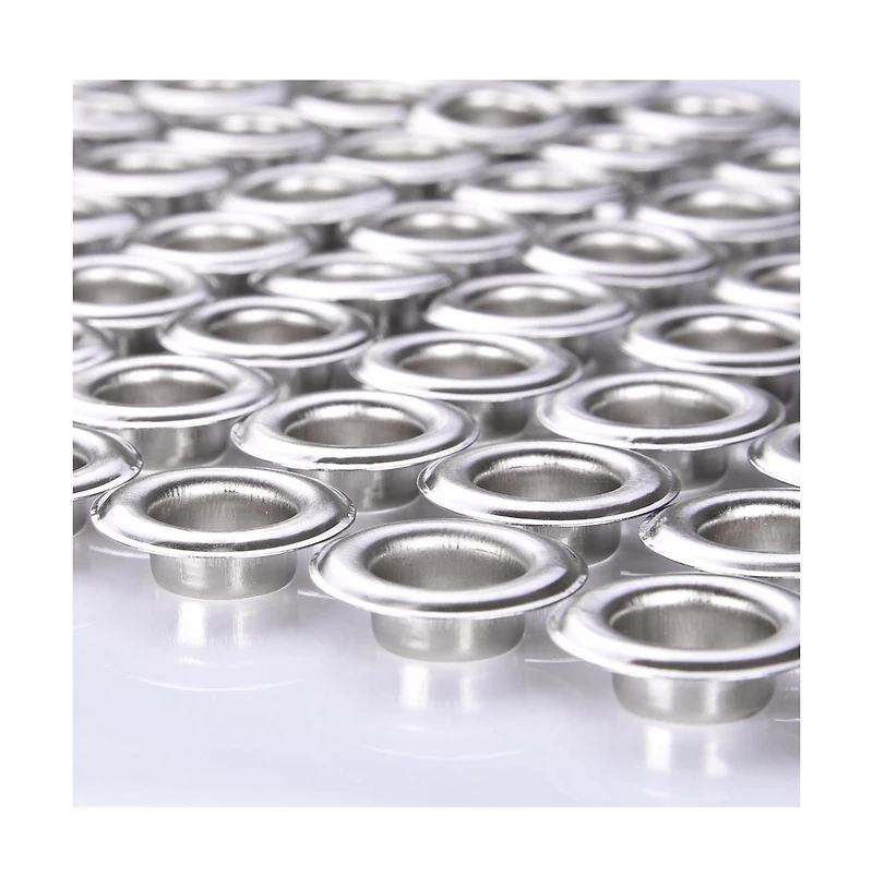 Yescom 1000 pcs Grommet Kit 3/8 inch (10mm) Size #2 Eyelets and Washers Nickel for Hand Press Tool Leather Tarp
