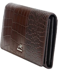 Mancini Women's Croco2 Rfid Secure Trifold Wallet