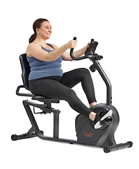 Sunny Health & Fitness Smart Magnetic Resistance Recumbent Bike with Easy Adjustable Seat