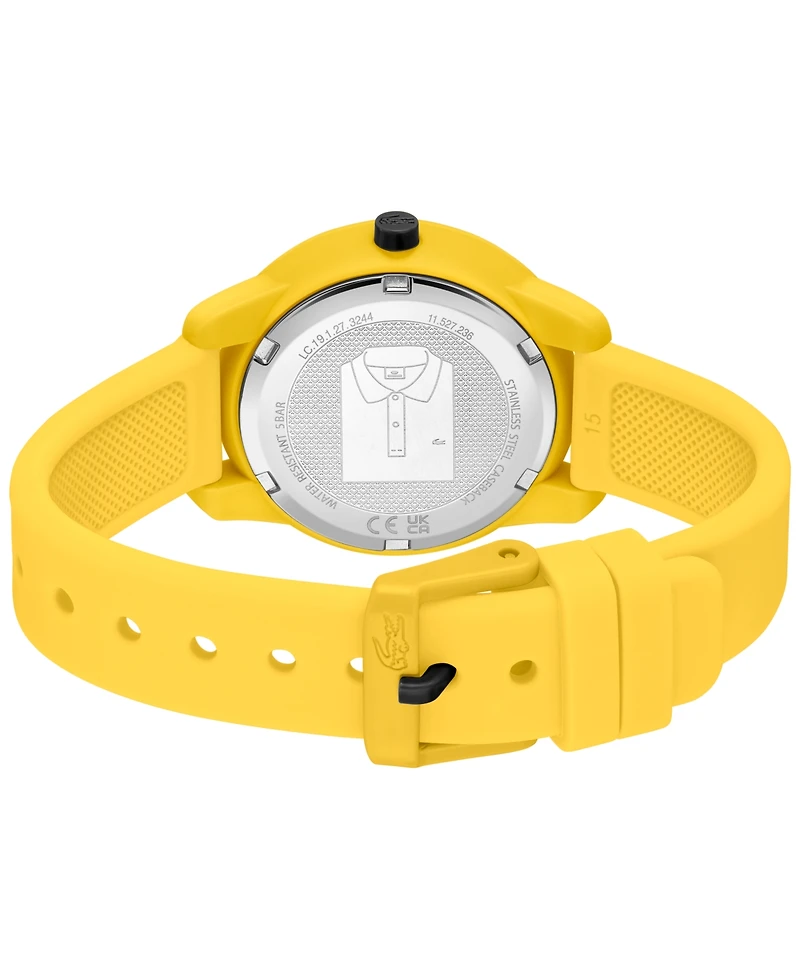 Lacoste Kids Mini Tennis Yellow Silicone Strap Watch 34.5mm