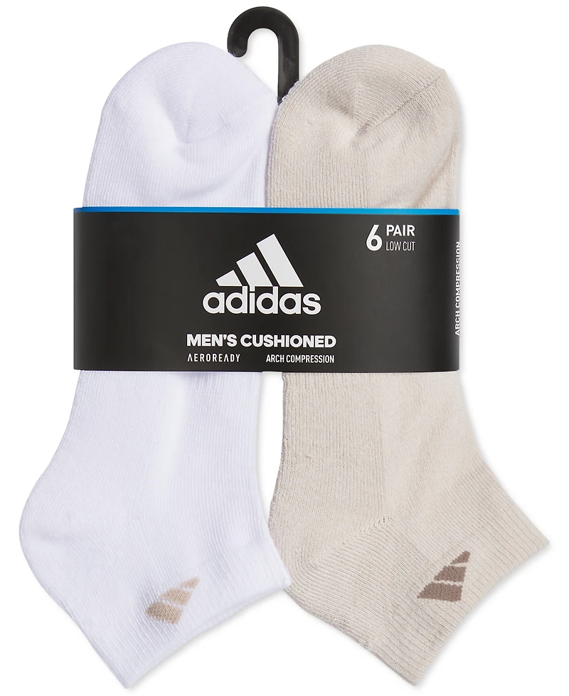 adidas Men's Cushioned Athletic 6-Pack Low Cut Socks