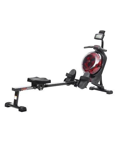 Sunny Health & Fitness Hydro + Dual Resistance Smart Magnetic Water Rowing Machine