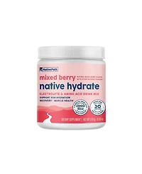 NativePath Native Hydrate, Zero Sugar, Electrolytes Powder with BCAAs, Mixed Berry Hydration, Keto & Paleo Friendly, 30 Servings
