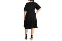 Kiyonna Plus Miranda Ruffle Wrap Dress