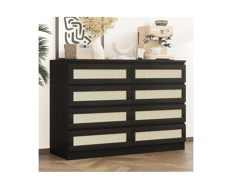 gaomon Dresser for Bedroom with 4 Drawer Dresser, Chest of Drawer with Metal Handle, Sturdy Frame Modern Bedroom Furniture, Wood Dressers with Drawers