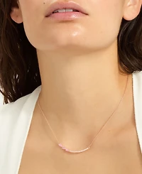 Adornia Adjustable Crystal Curved Bar Pink Cultivated Pearl Necklace
