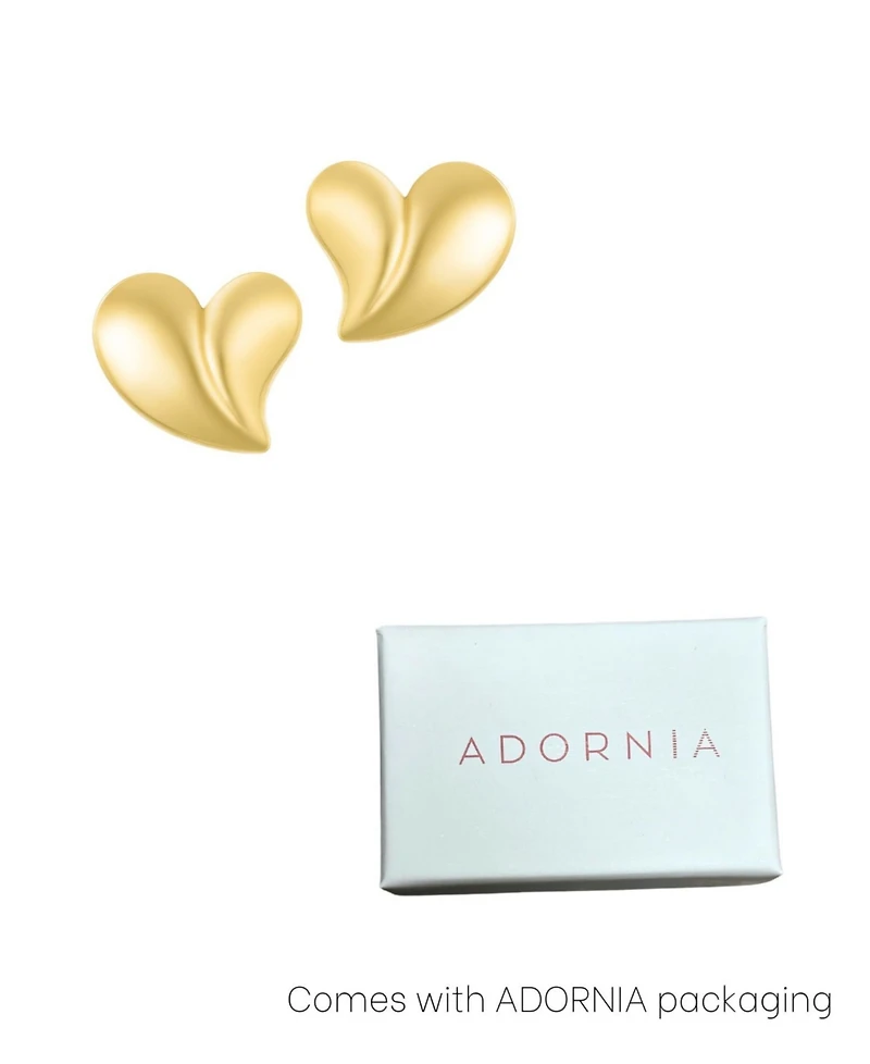 Adornia Tarnish Resistant Oversized Puffy Heart Earrings