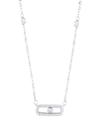 Adornia Silver Adjustable Cubic Zirconia Dancing Stone Necklace