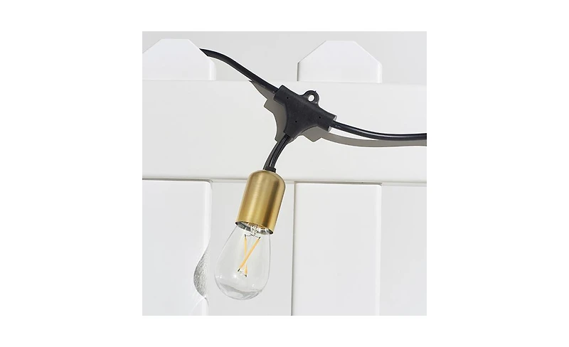 Glow 48ft Heavy Duty Weatherproof Led Outdoor Plug-In String Lights with Brass Hardware