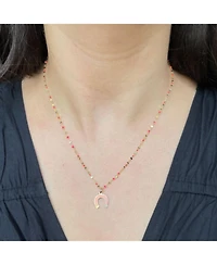 The Lovery Pink Pearl Horseshoe Charm 14K Gold 9 millimeters