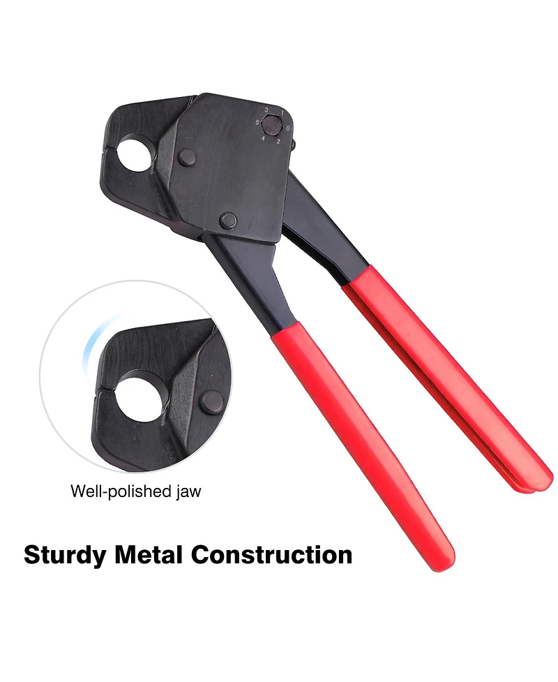 1/2" 3/4" Pex Crimper Set Tube Crimping Tool Kit with Go/no Go Gauge Pipe Cutter