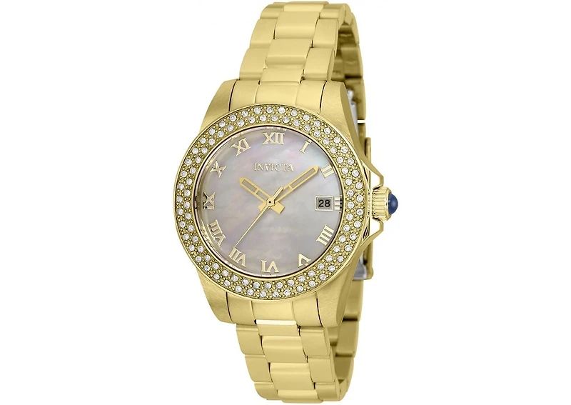 Invicta Women's 36073 Angel Quartz 3 Hand White Dial Watch