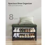 Slickblue Entryway Shoe Storage Bench with Cushion